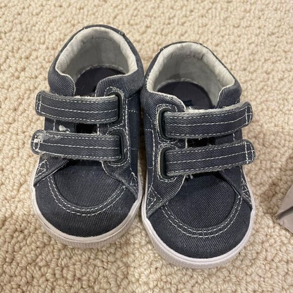 EUC Sperry HALYARD Boys CRIB Shoes Sz. 2M NAVY - Picture 1 of 5